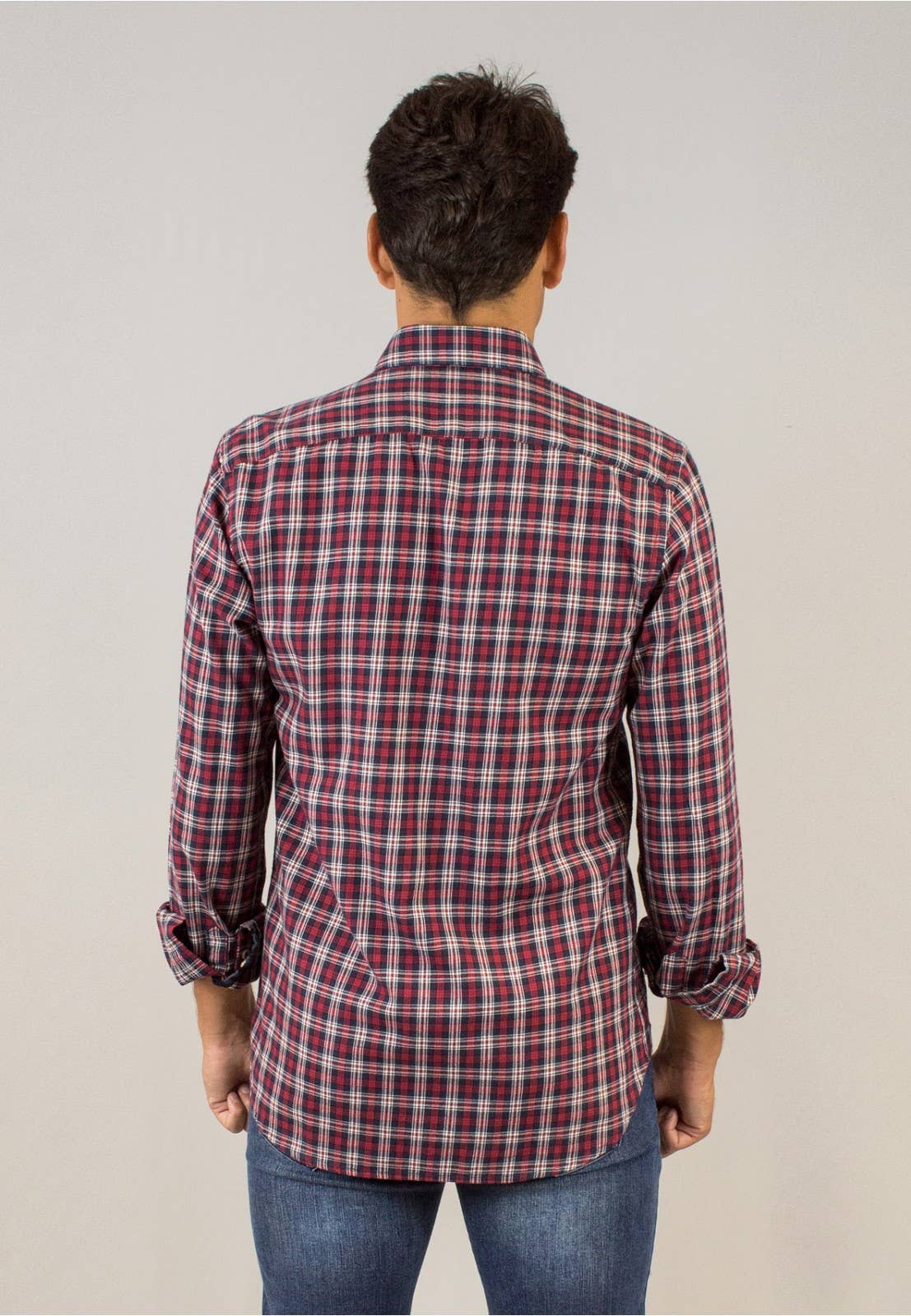 Red Brushed Cotton Check Shirt