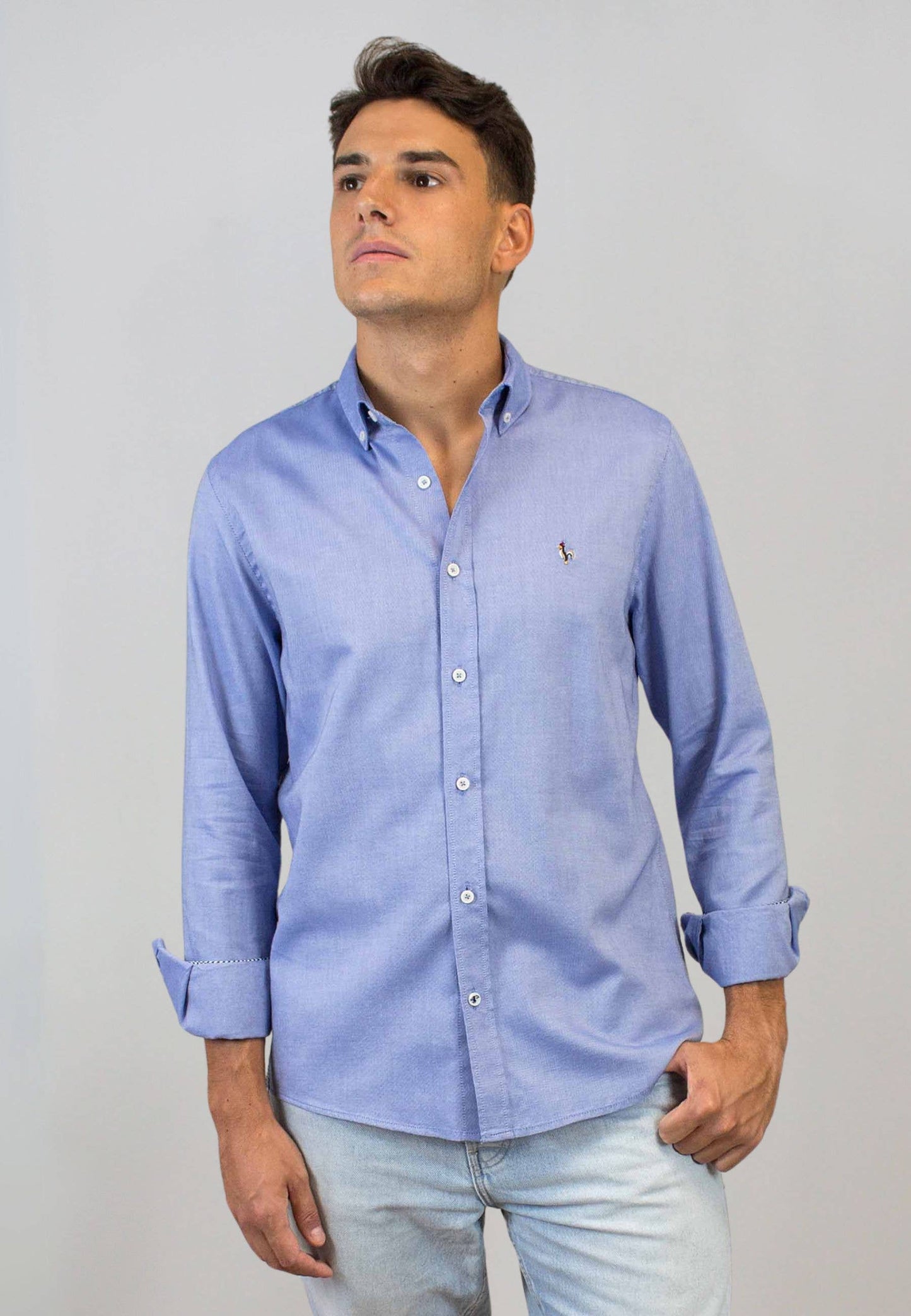 Blue Washed Oxford Cotton Shirt