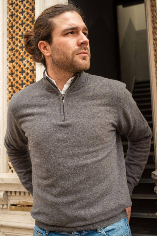 Classic Charcoal Lambswool Quarter Zip