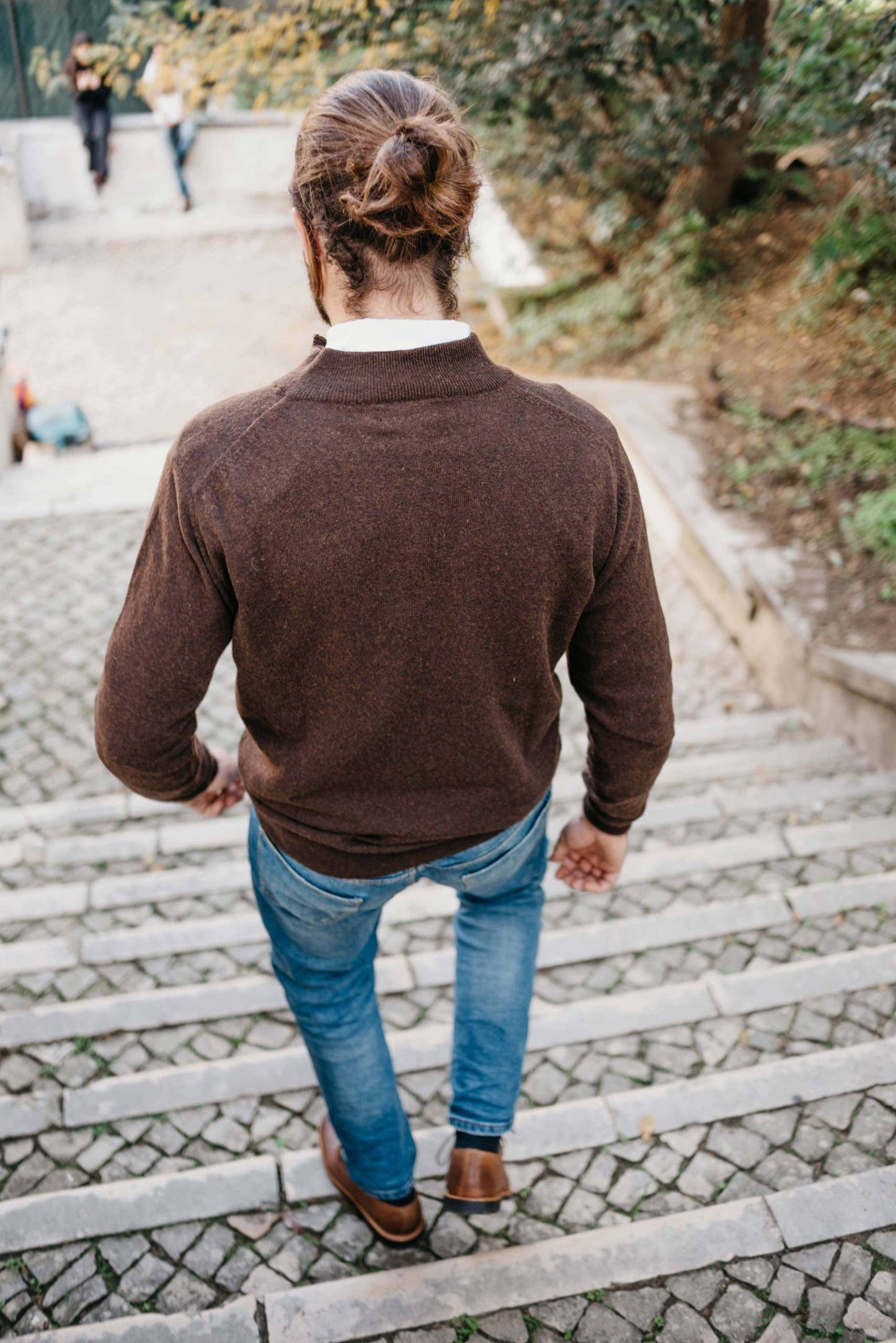 Classic Dark Brown Lambswool Quarter Zip