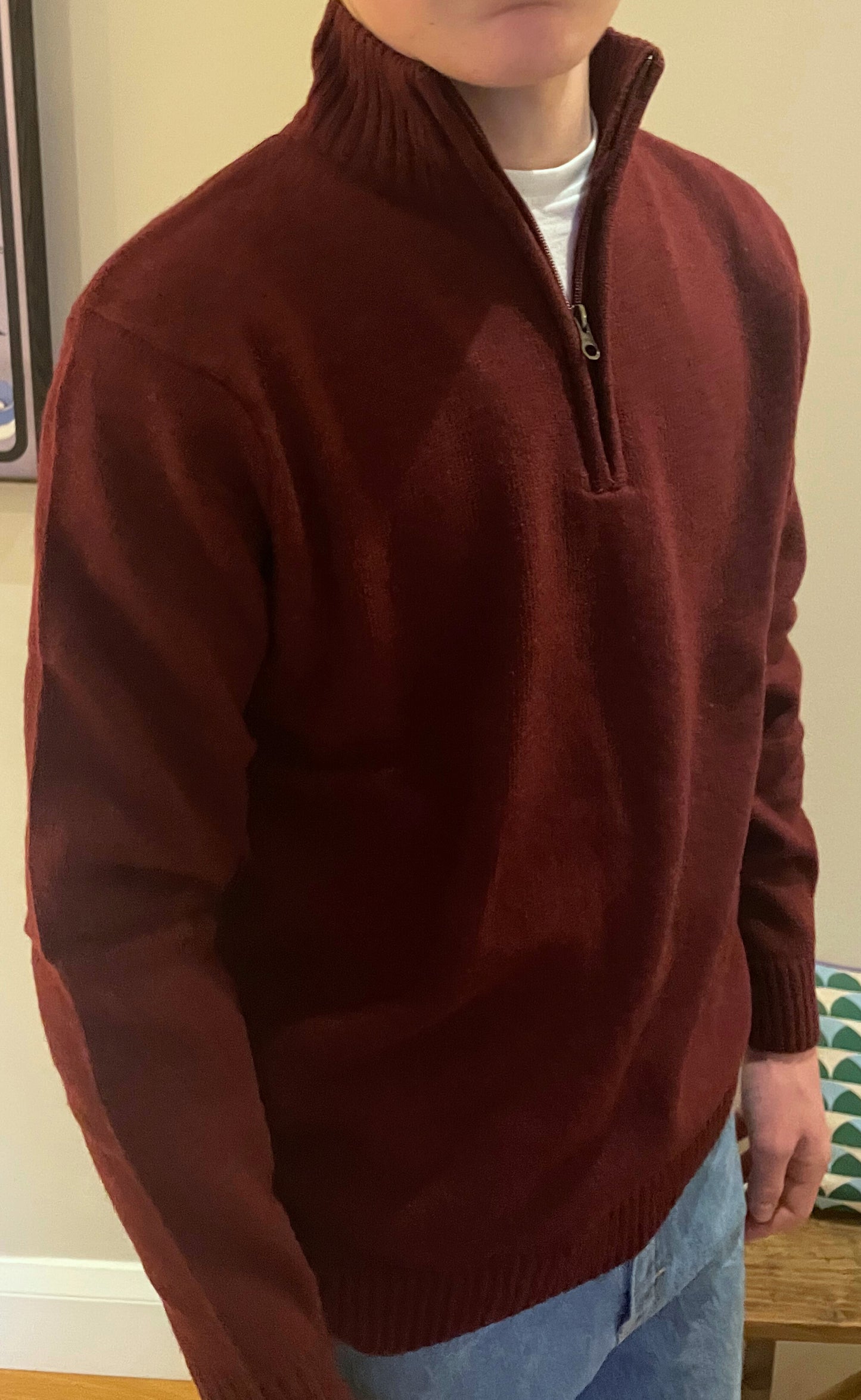 Classic Merlot Lambswool Quarter Zip