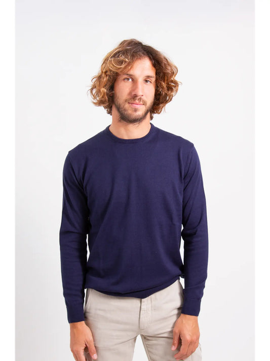 Navy Crew Classic Cotton Sweater