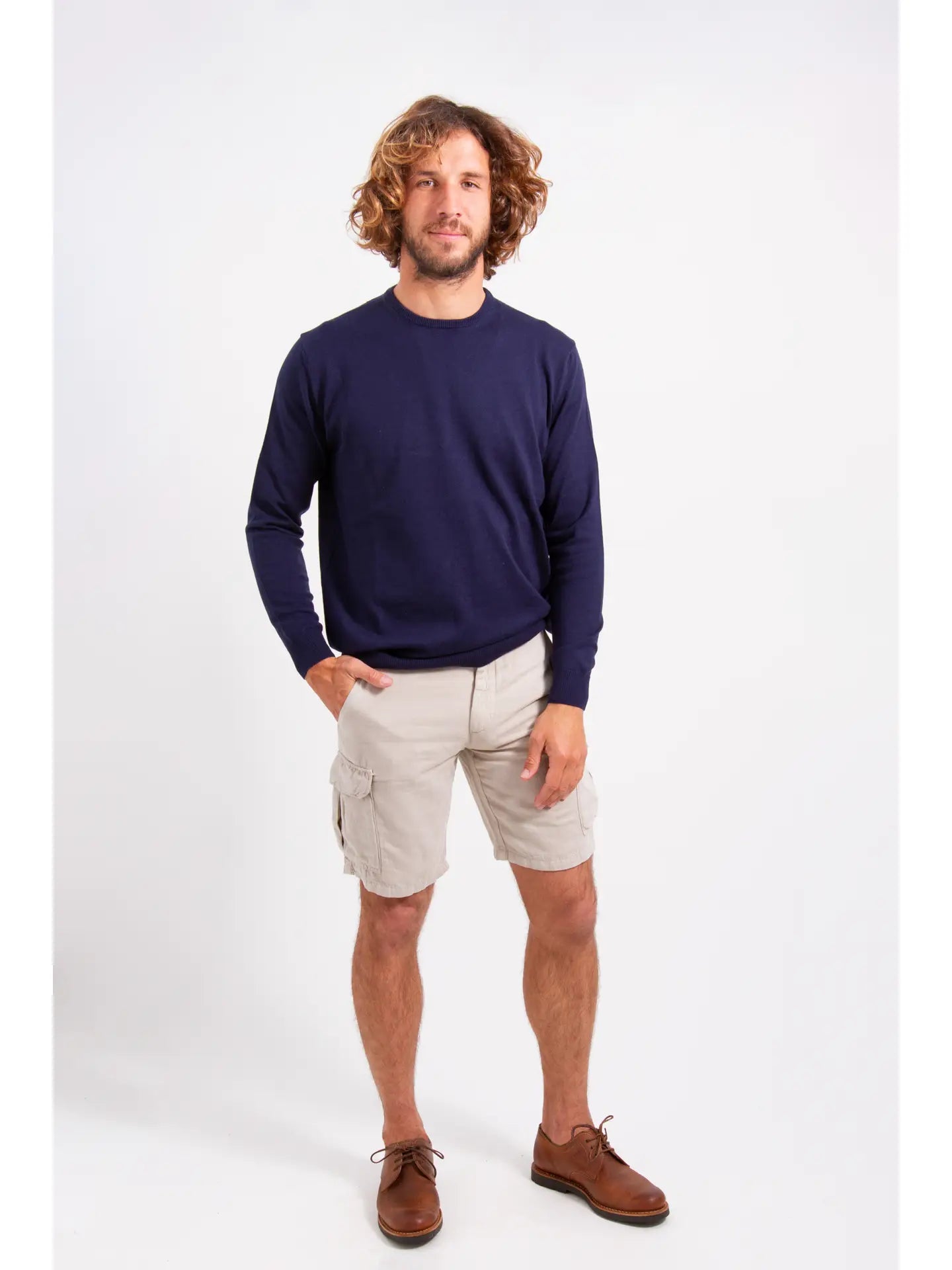 Navy Crew Classic Cotton Sweater