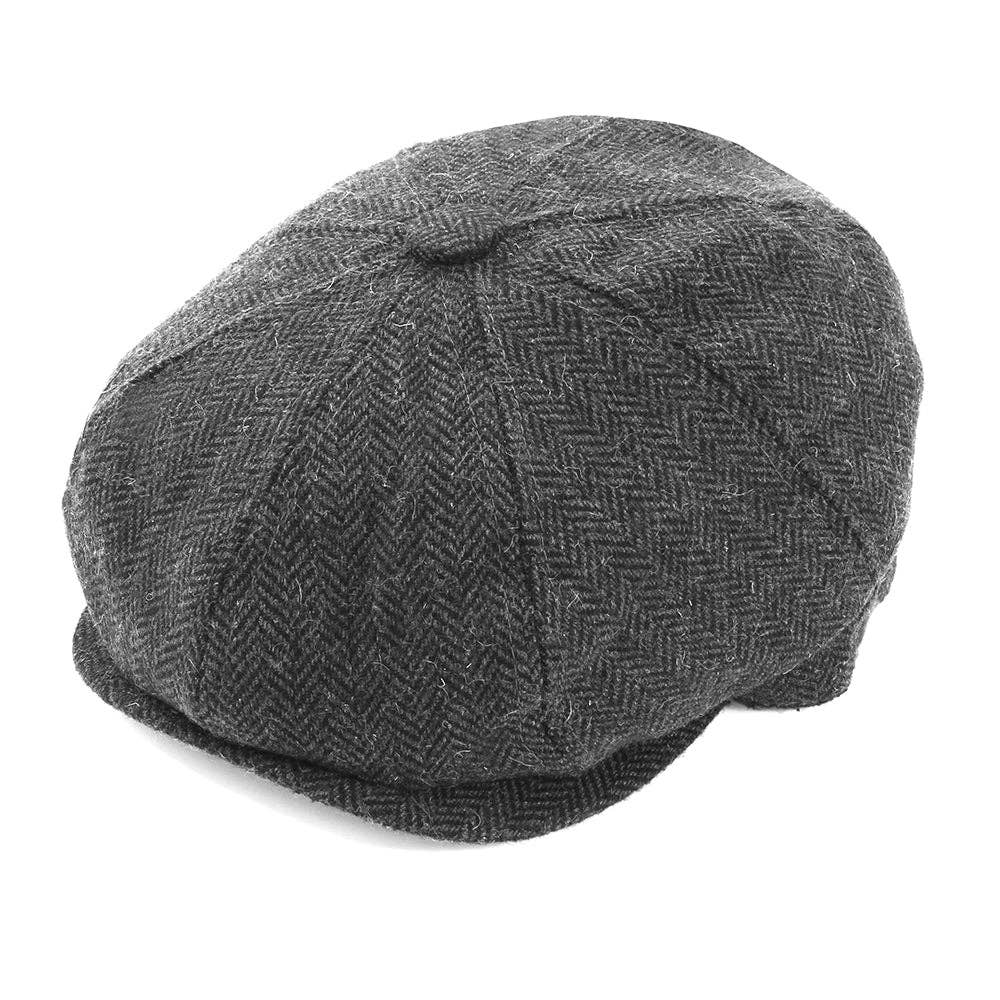 Green Eight Panel Herringbone Cap