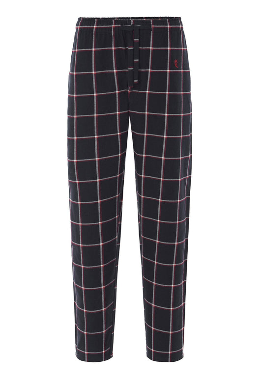 Brushed Cotton Navy & Red Checked PJ Bottoms